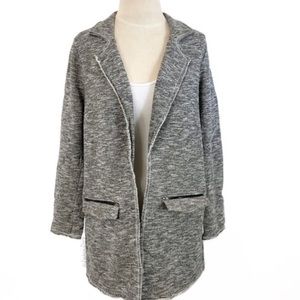 Pleione | Grey Marled Open Sweat Jacket